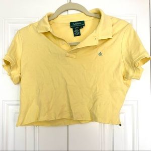 ralph lauren cropped polo top